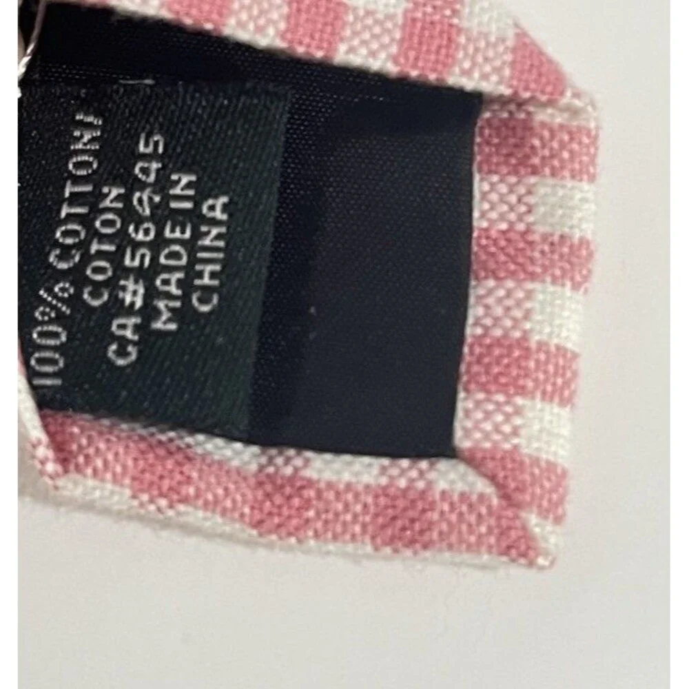 J.CREW 100% Cotton Tie Pink White Plaid Necktie NEW 2.5” X 57”